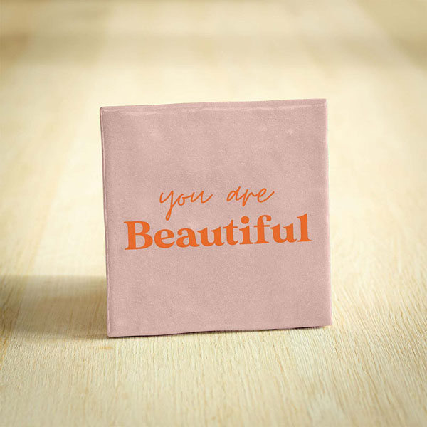 Tegeltje you are beautiful roze